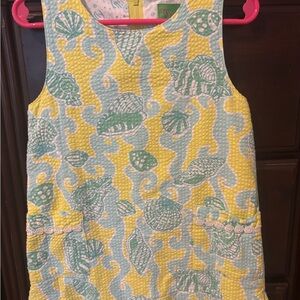 Lilly Pulitzer Yellow, Light Blue & Mint Seashell Shift Dress